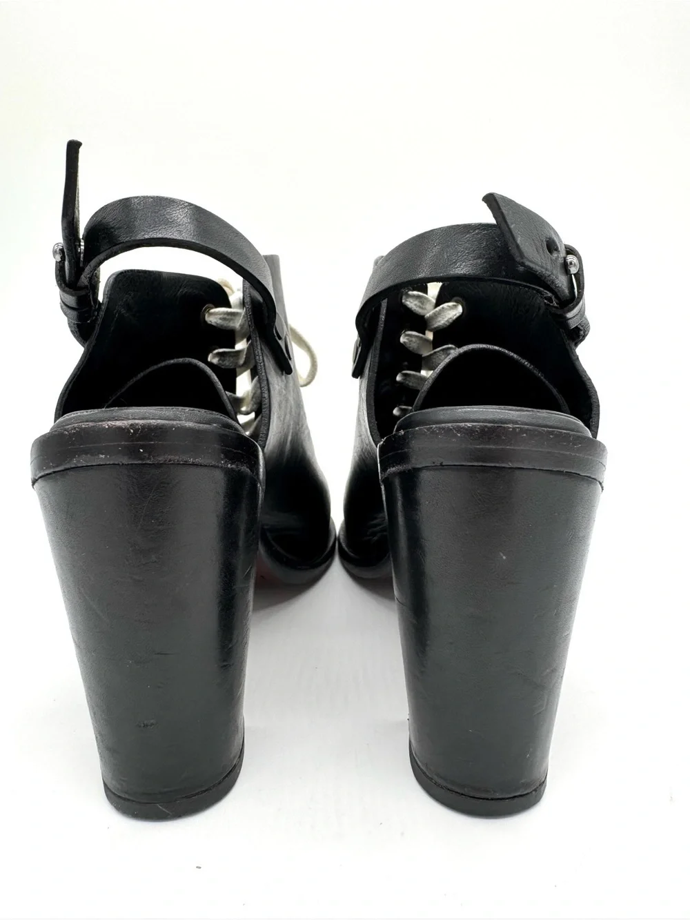 Rag & Bone Trafford Lace Up Peep Toe Slingback Block Heels